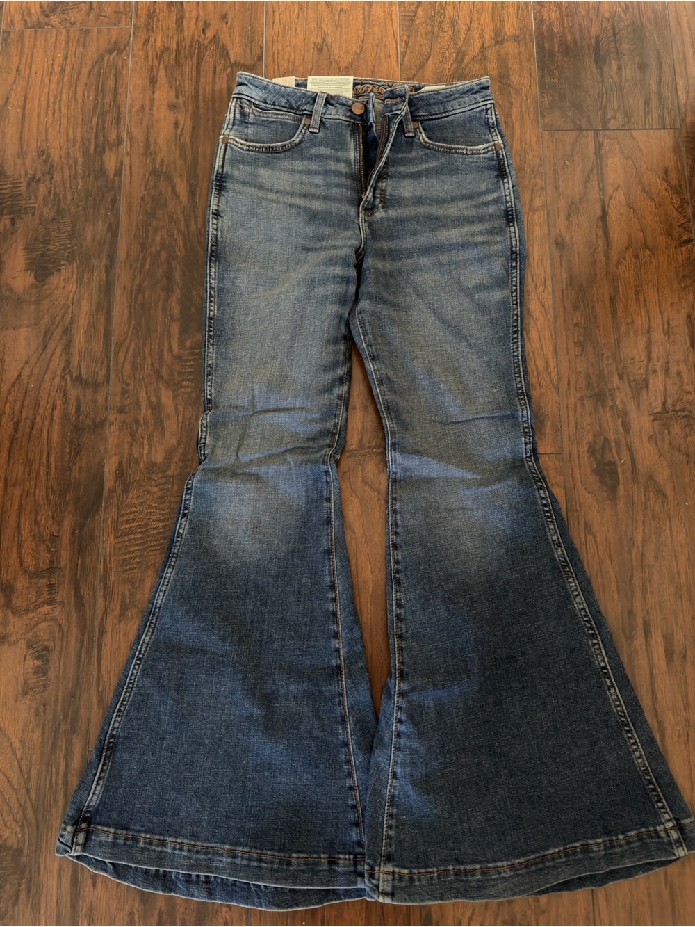 Wrangler Dark Blue Flare Jeans - Wide Leg Denim